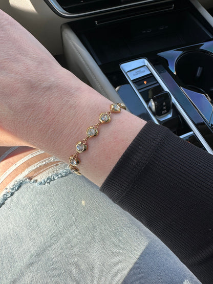 Juliette Waterproof Crystal Heart Bracelet