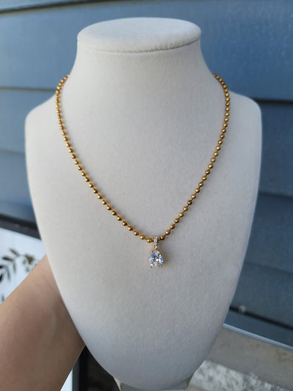 Seraphina Waterproof Crystal Teardrop Necklace