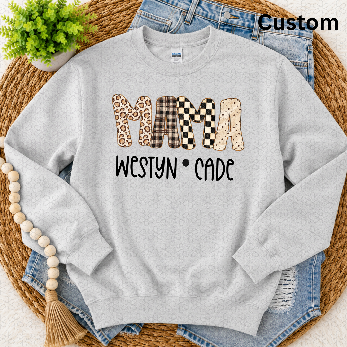 Leopard checkered custom title with names