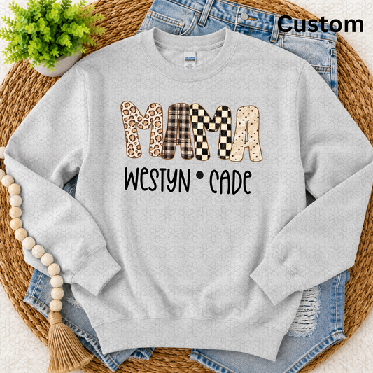 Leopard checkered custom title with names