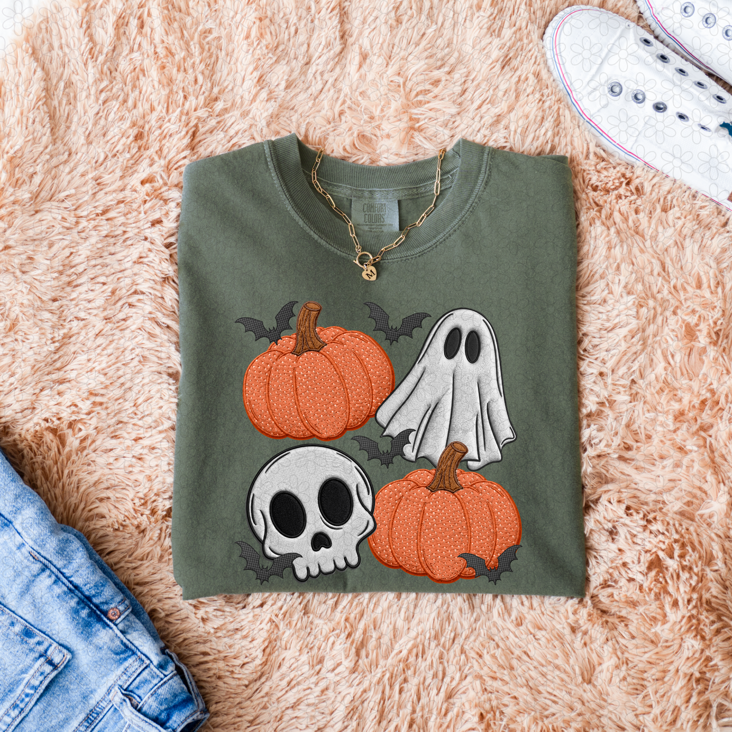 Faux embroidered Halloween