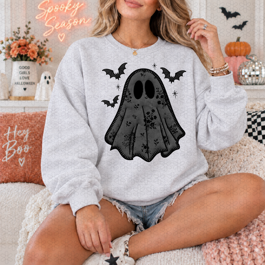 Black faux appliqué ghost