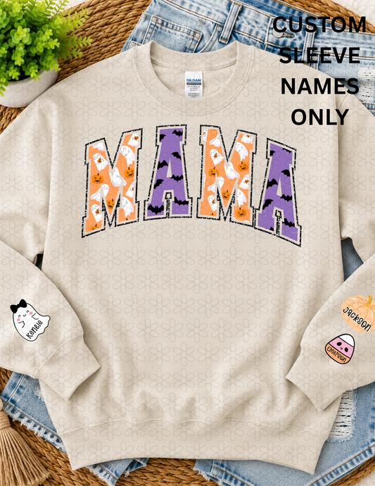 HALLOWEEN MAMA WITH CUSTOM SLEEVE NAMES
