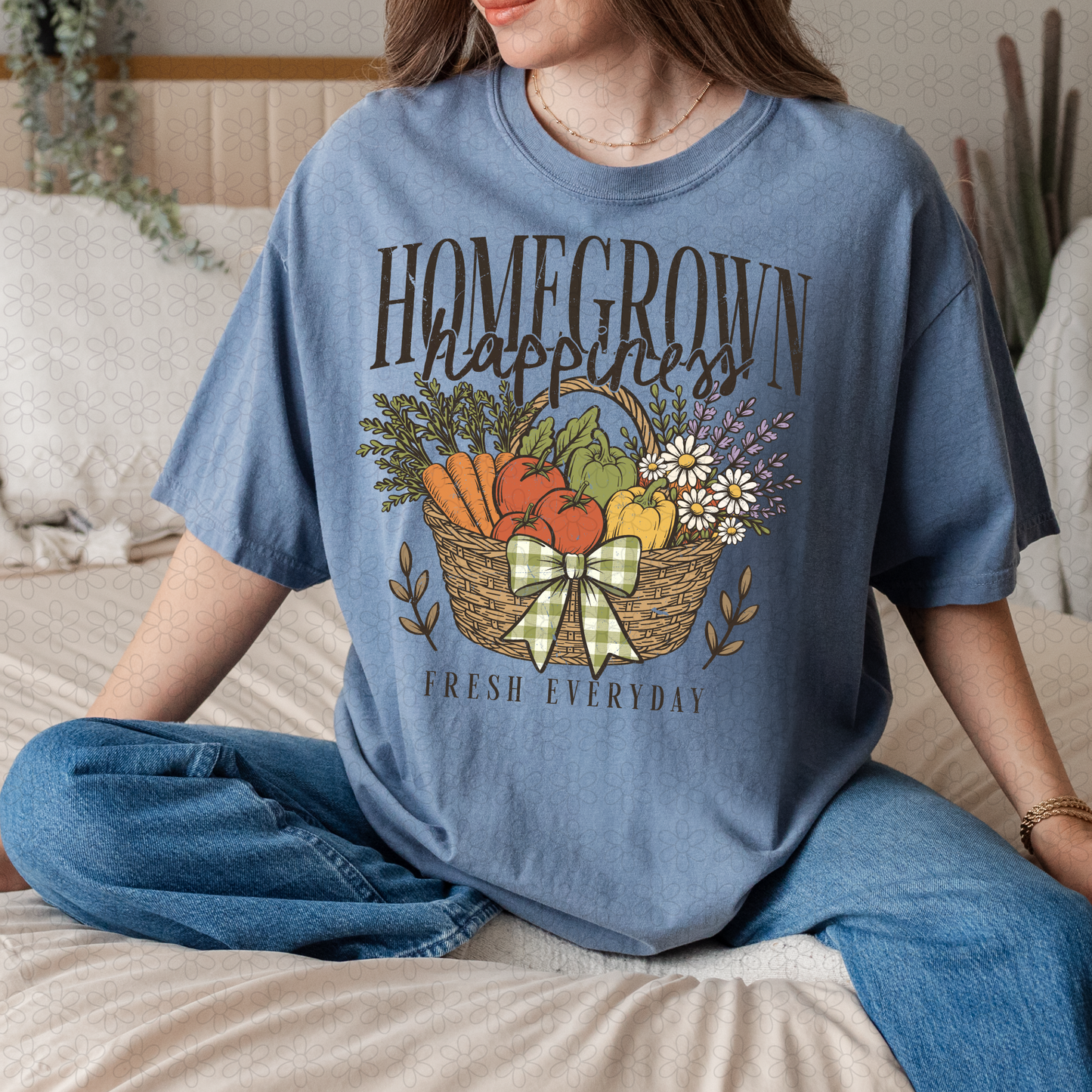 Homegrown happiness (DARK BROWN OR CREAM FONT)