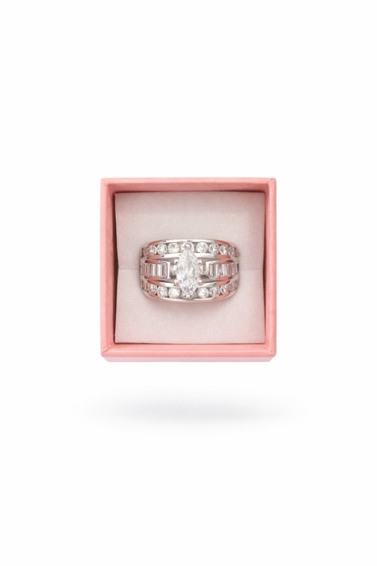 Victoria Marquise Cut Stacked Ring-Silver