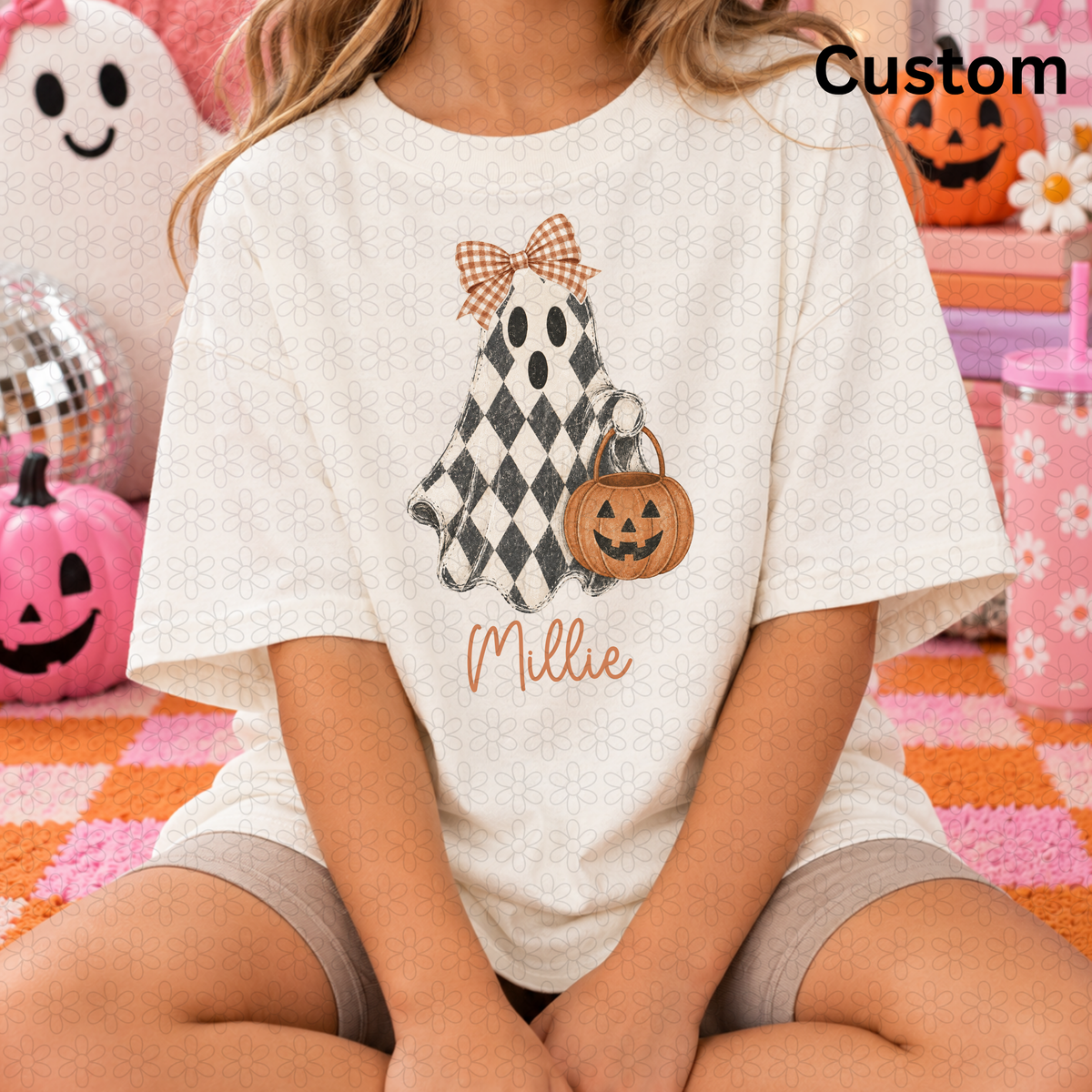 CHECKERED CUSTOM NAME GHOST GIRL