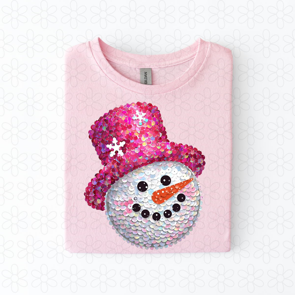 Faux glitter snowman