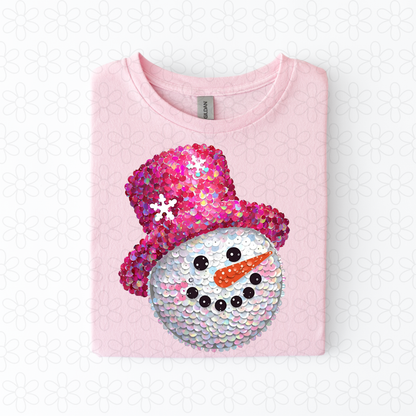 Faux glitter snowman