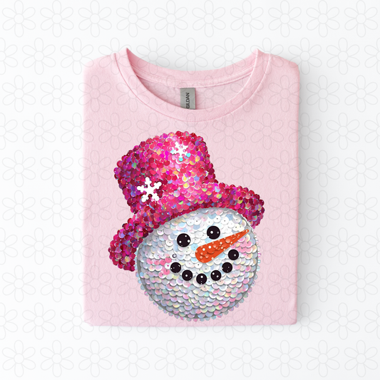 Faux glitter snowman