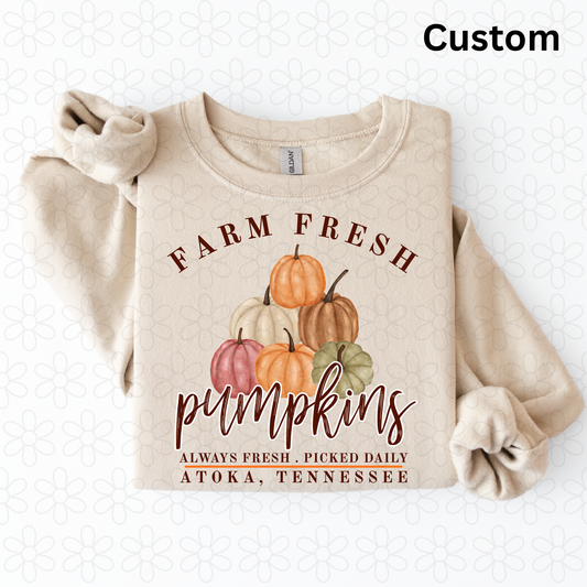 Custom town farm fresh pumpkins