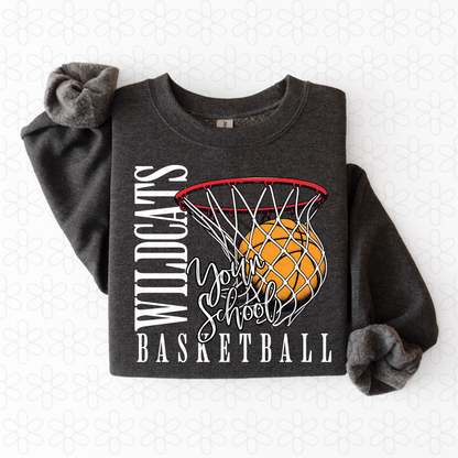Custom school and mascot basketball