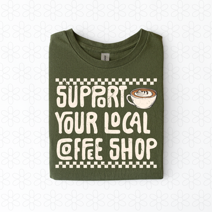 Local coffee shop (black or off white font)