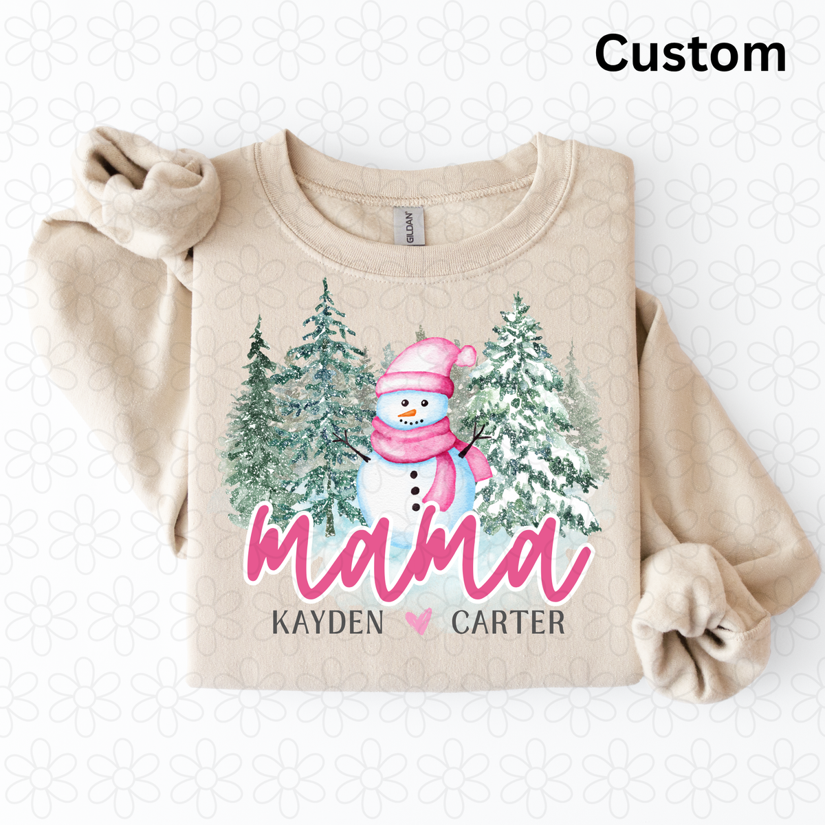 Winter custom title and names (pink or blue)
