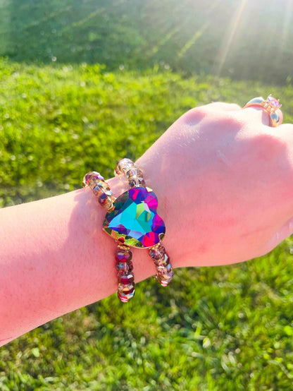 Luxe Crystal Heart Adjustable Bracelet