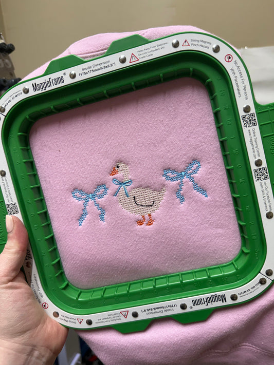Goose With Coquette Bows Shepherd Embroidery