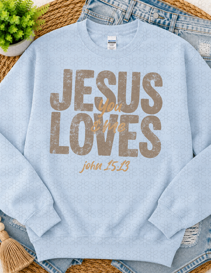 JESUS LOVES YOU & ME (BROWN OR CREAM)