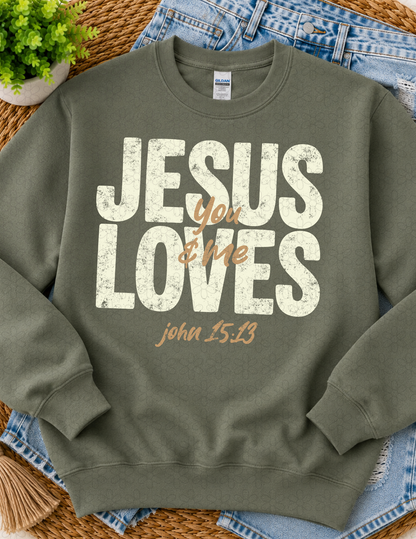 JESUS LOVES YOU & ME (BROWN OR CREAM)