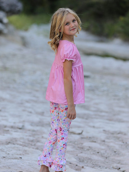 Pink Girls Farm Animals Bell Bottoms outfit