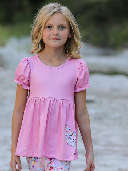 Pink Girls Farm Animals Bell Bottoms outfit