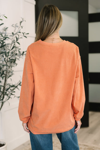 Taking A Drive Oversized Corded Sweatshirt