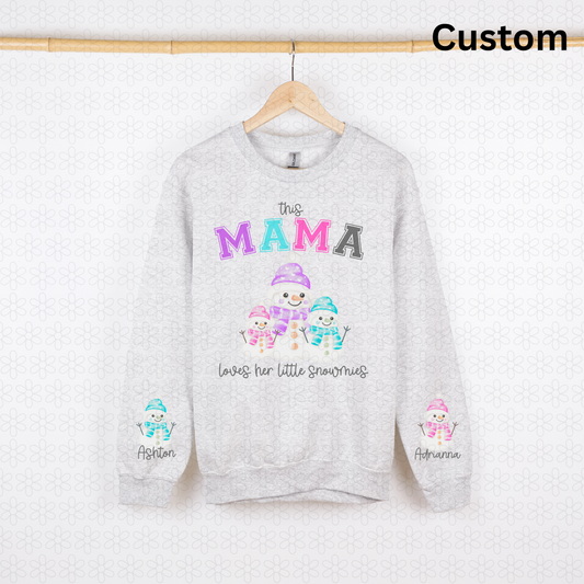 Mama loves her snowmies (front and sleeves)