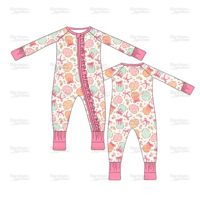 Eggstra Sweet Easter Ruffle Bamboo Zippy-READY TO SHIP