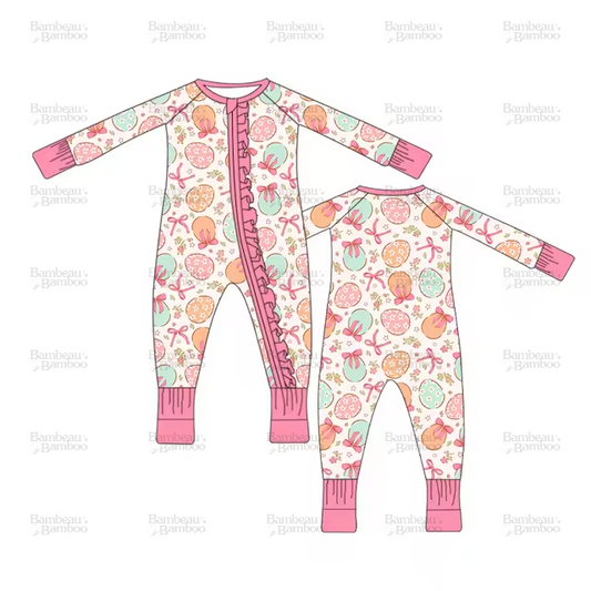 Eggstra Sweet Easter Ruffle Bamboo Zippy-READY TO SHIP